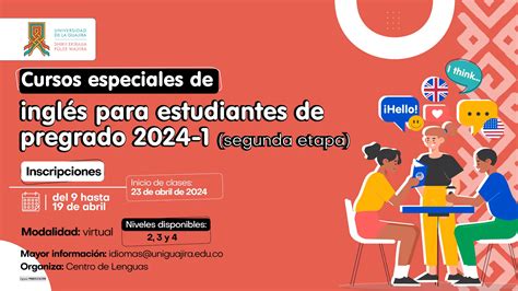 Cursos especiales de inglés para estudiantes de pregrado 2024 1