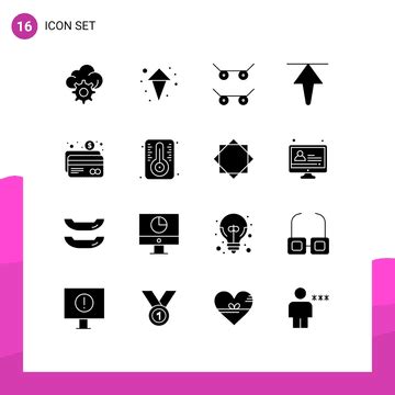 Group Of Solid Glyphs Signs And Symbols For Document Safety Vector