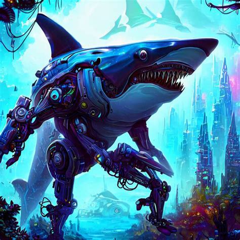 Artstation Fantasy Robot Shark Wonderland Artworks