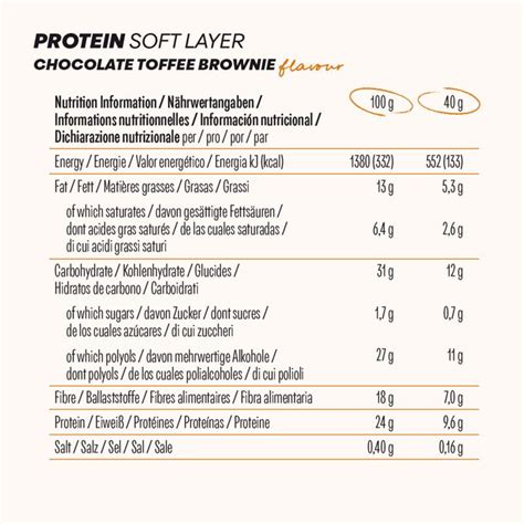 Protein Bar Soft Layer X 12 Chocolate Toffee Brownie Powerbar Decathlon