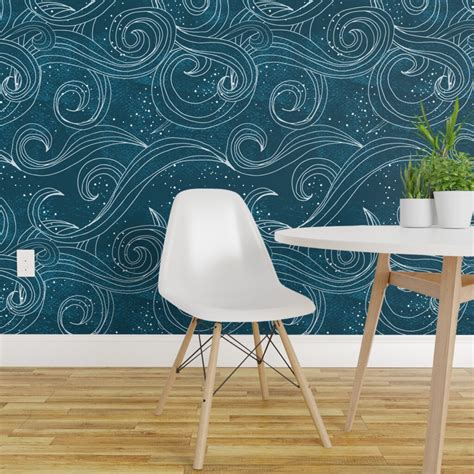 Peel Stick Wallpaper Ft Wide Wild Waves Mermaid Ocean Sea Whimsical