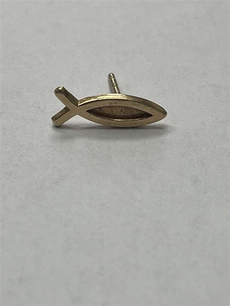 Retired James Avery Kt Gold Ichthus Fish Earring O Gem