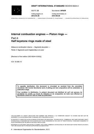 ISO 6624 4 2016 Internal Combustion Engines Piston Rings Part 4