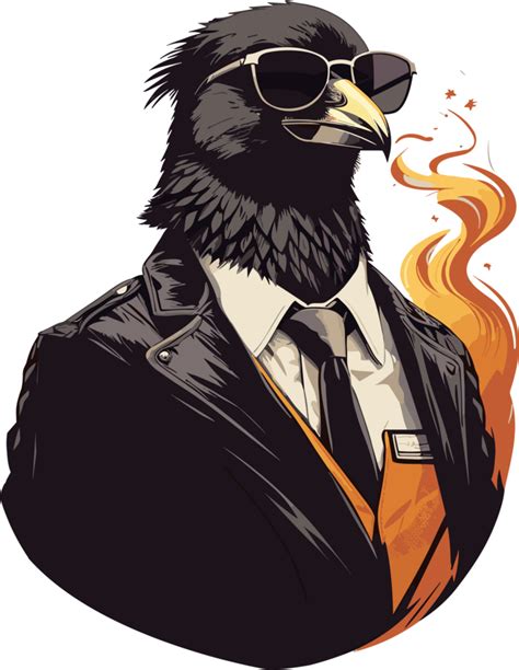 Chic Corvids Crow With Sunglasses Art Ai Generative 27511143 Png