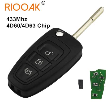 Buttons Flip Remote Key Fob Mhz Chip D D For Ford Focus Mk