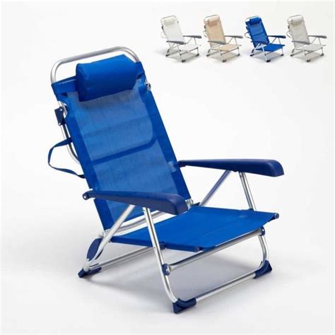 Chaise Transat De Plage Pliante Avec Accoudoirs Mer Aluminium Gargano