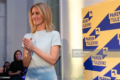 Kaja Kallas, leader of the liberal Reform Party reacts after winning ...