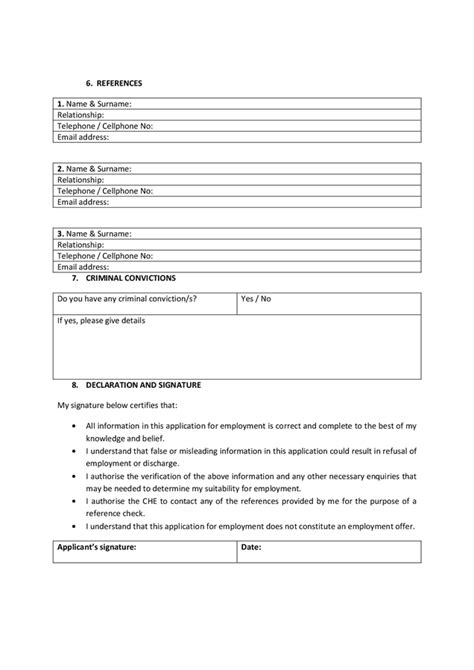 Job Application Form South Africa In Word And Pdf Formats Page 3 Of 3