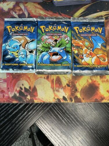 Pok Mon Base Set Foil Booster Packs Empty Venusaur Blastoise