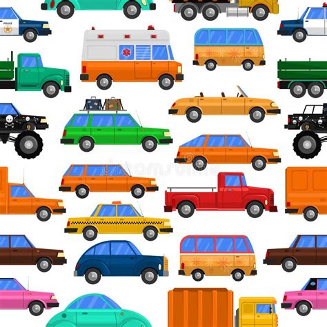 Cars Seamless Pattern Stock Vector Illustration Of Background