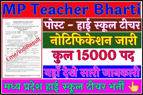 Mp High School Teacher Recruitment 2023 Notification Apply Online 15000