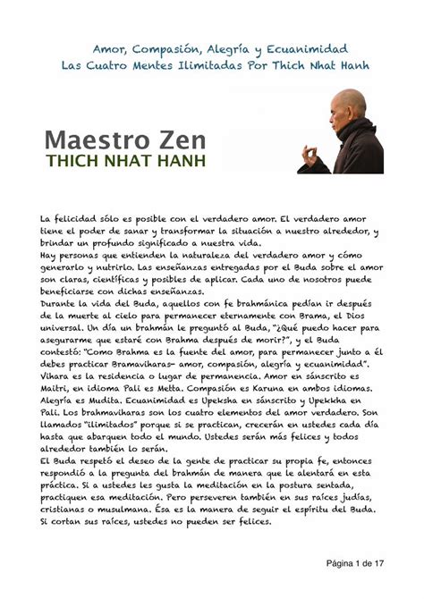 Pdf Thich Nhat Hanh · Amor Compasión Alegría Y