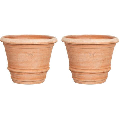 Biscottini Lot De 2 Pots En Terre Cuite Toscane L40xPR40xH30 2 Grands