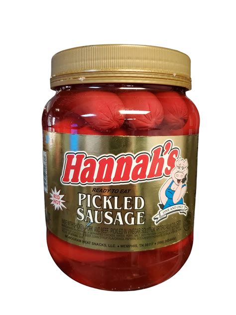 Hannah S Pickled Red Hot Sausages Oz Jar Walmart