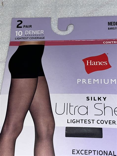 Hanes 2 Pair Pack Womens Control Top Ultra Sheer Hosiery Black Size