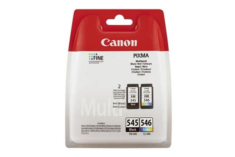 Canon Canon Pg 545 Cl 546 Tinte Schwarz Und Farbig Multipack 8 Ml Schwarz Und 9 Ml Farbig