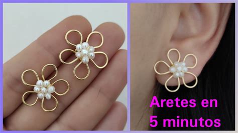 Aretes de flor con alambre y perlas súper fácil de hacer YouTube