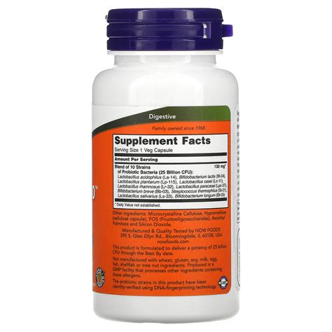 Now Foods Probiotic 10 25 Billion 100 Veg Capsules Iherb