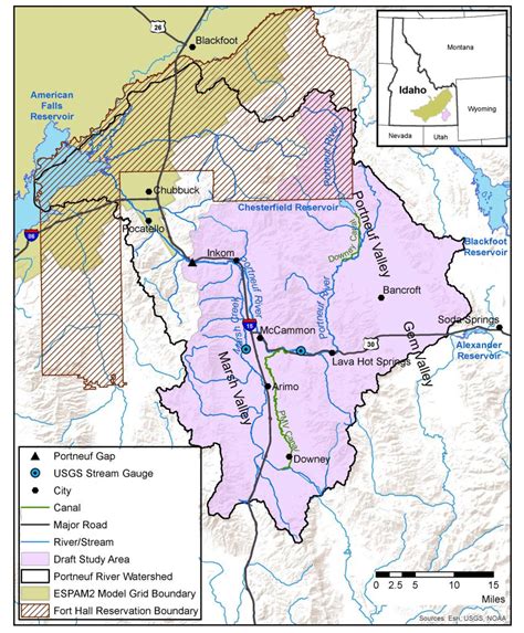 portneuf river basin hydrologic investigation idaho department