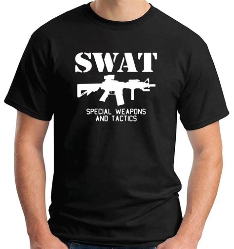 2018 Fashion Round Neck Clothes Swat Special Weapons And Tactics 100 Cotton Print Men S Summer