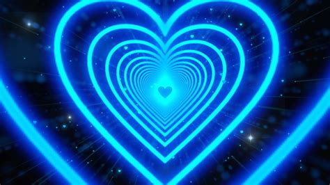 Heart Tunnel💙blue Heart Background Video Loop Neon Lights Love Heart Tunnel 4 Hours Youtube