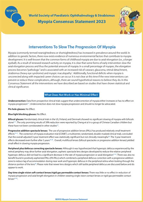 Wspos Myopia Consensus Statement 2023 The International Agency For