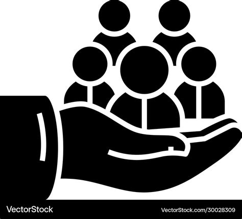 Team Support Black Icon Concept Royalty Free Vector Image