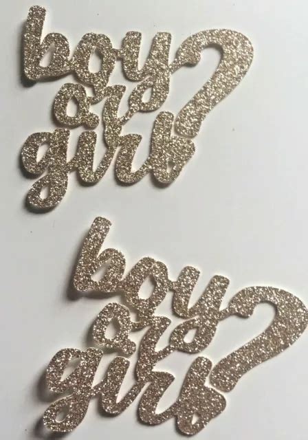 BABY SHOWER CUPCAKE Toppers Boy Or Girl Glitter Cupcake Topper X 6