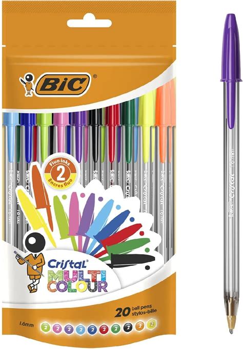 Amazon Bic Cristal Fun Ballpoint Pens With Assorted Ink Colours