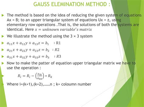 Gauss Elimination Method Ppt