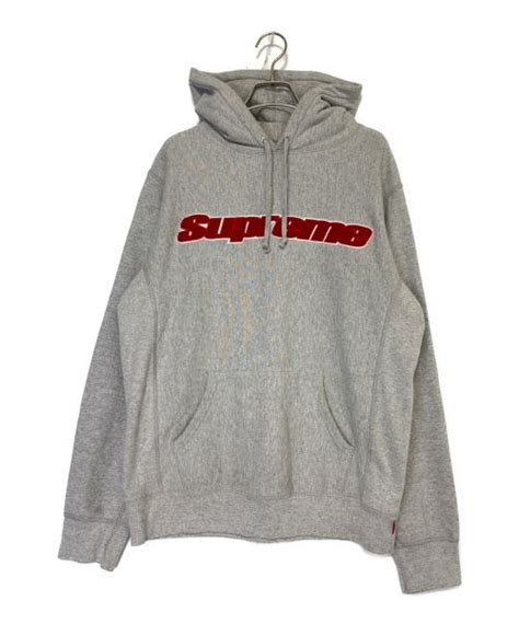 Supreme シュプリーム Chenille Hooded Sweatshirt ヘザーグレー サイズm｜ブランド古着の通販サイト