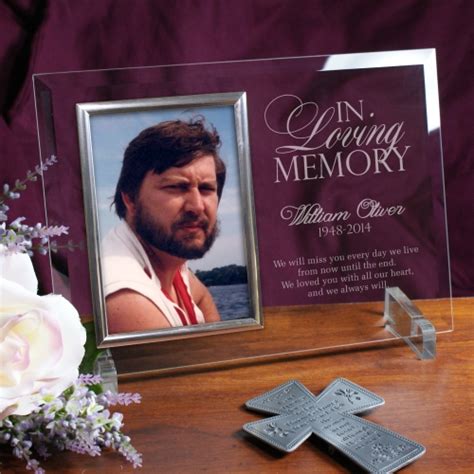 Engraved Memorial Glass Photo Frame Tsforyounow