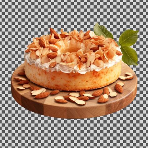 Premium PSD Psd Png Of A Tasty Cake With Crushed Almond