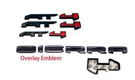 4pcs Gloss Black Red At4 Emblem Sierra Fit 2019 2022 Gmc Sierra 1500 Overlay Ebay