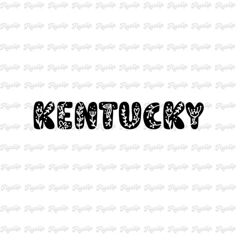 Kentucky Svg Floral Graphic File For Cricut Digital Download Kentucky