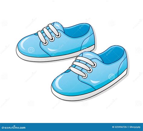 Zapatos De Tenis Azules Aislados Ilustración del Vector - Ilustración de lona, aislado: 225956726