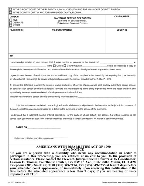 Fill - Free fillable Miami-Dade County Clerk of the Courts PDF forms