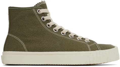 Maison Margiela Green Tabi High Top Sneakers Maison Margiela