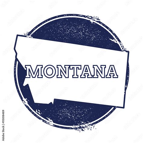 Montana Vector Map Grunge Rubber Stamp With The Name And Map Of