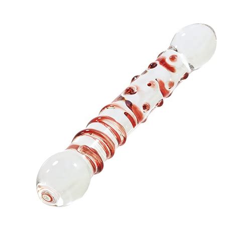 Double Headed Glass Dildo For Couple Female Masturbation G Spot Sex Tools Backyard Pull Beads