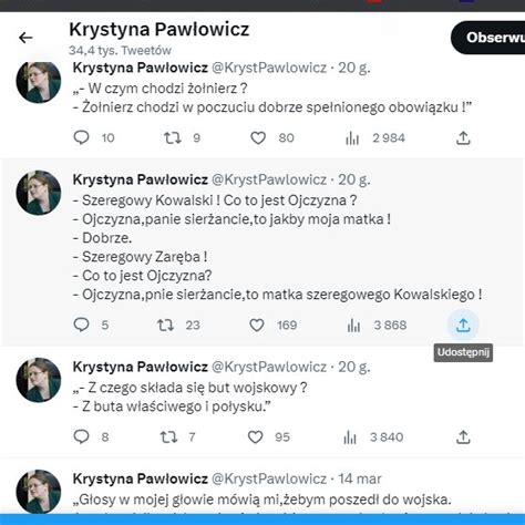 Magda MSWMS PYRA on Twitter A Krystyna kawały opowiada na tłiterze