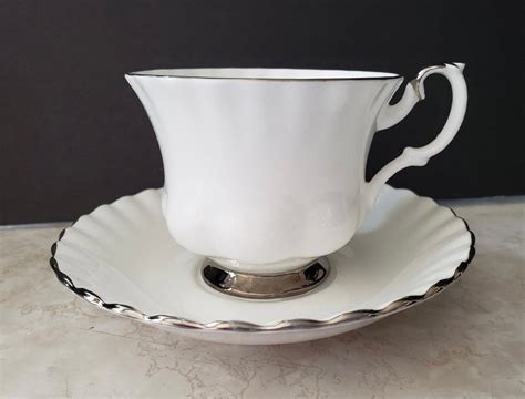 Royal Albert Chantilly Cup And Saucer Platinum Trimmed Etsy