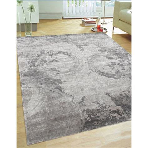 Modern Gray Bamboo Silk Area Rug 56 X 86 Chairish