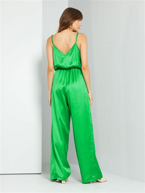 Combinaison Pantalon Satin E Vert Kiabi