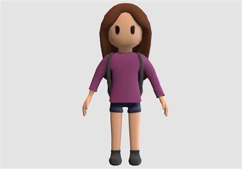 Teenage Cartoon Girl3d模型 Turbosquid 1929967