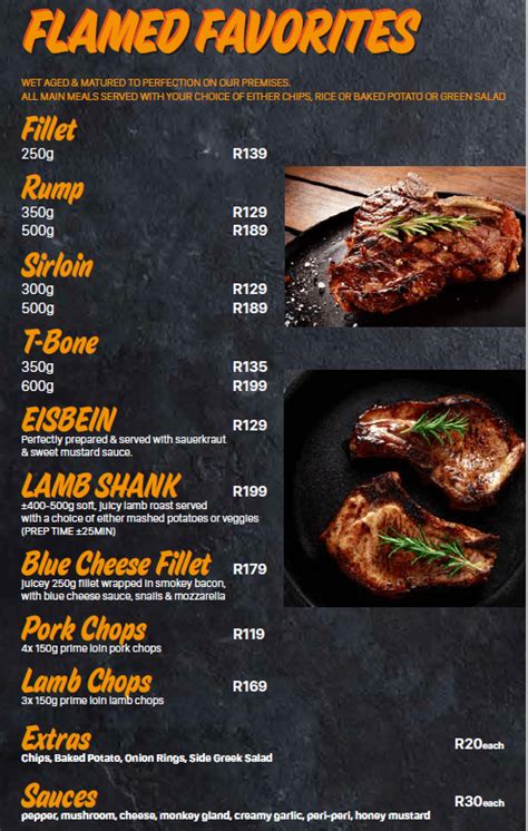 The House Of Ribs Menu Boksburg