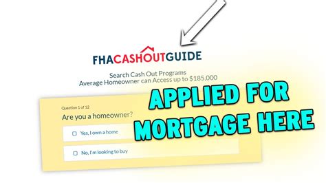 FHA Cash Out Guide I Applied For A Mortgage Through This Company To