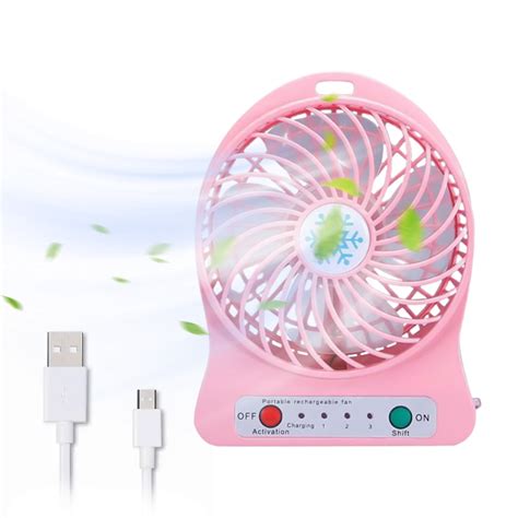 Hiroekza Portable Small Desk Fan Mute Snowflake Fan With LED Lantern