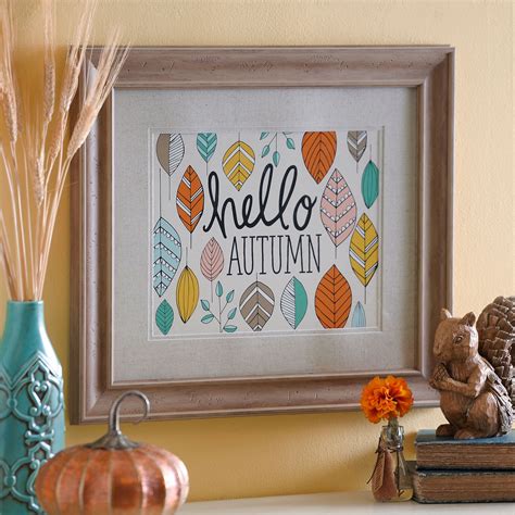 Hello Autumn Framed Art Print Fall Arts And Crafts Hello Autumn