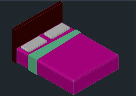 3d Bed In Autocad Download Cad Free 4584 Kb Bibliocad